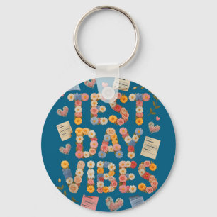 Funny test day vibes everything is fine stemFunny  Keychain