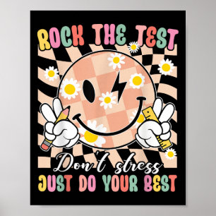 Funny Test Smiling Face Rock The Test Motivational Poster