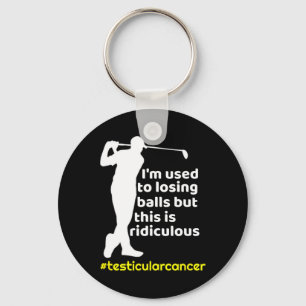 Funny Testicular Cancer Survivor Golf Player Orchi Keychain