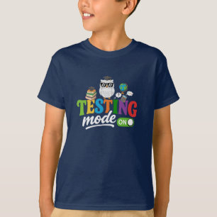 Funny Testing Mode On Cool Owl Teacher & Student T-Shirt