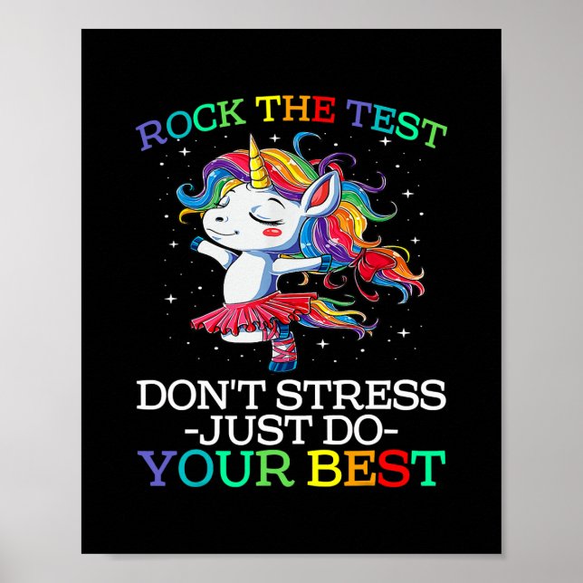 Funny Testing Teacher Rock The Test Teaching Poster (Front)