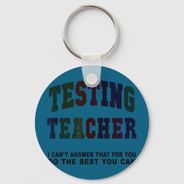 Funny testing teacher test day bruh math ela squad keychain (Front)