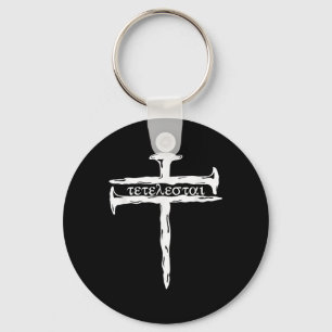Funny Tetelestai It Is Finished Cross Jesus Bible Keychain