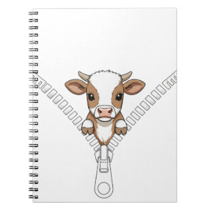 Funny Texas Longhorn calf Peek Notebook
