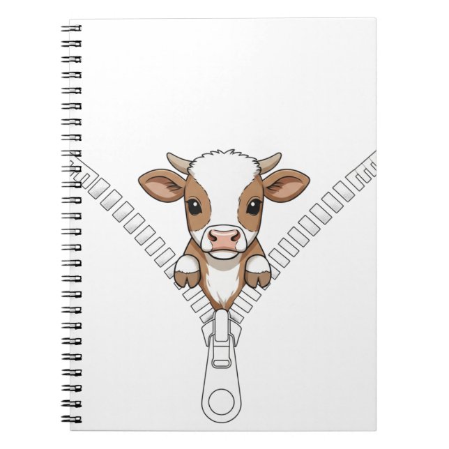 Funny Texas Longhorn calf Peek  Notebook (Front)