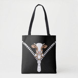 Funny Texas Longhorn calf Peek Tote Bag