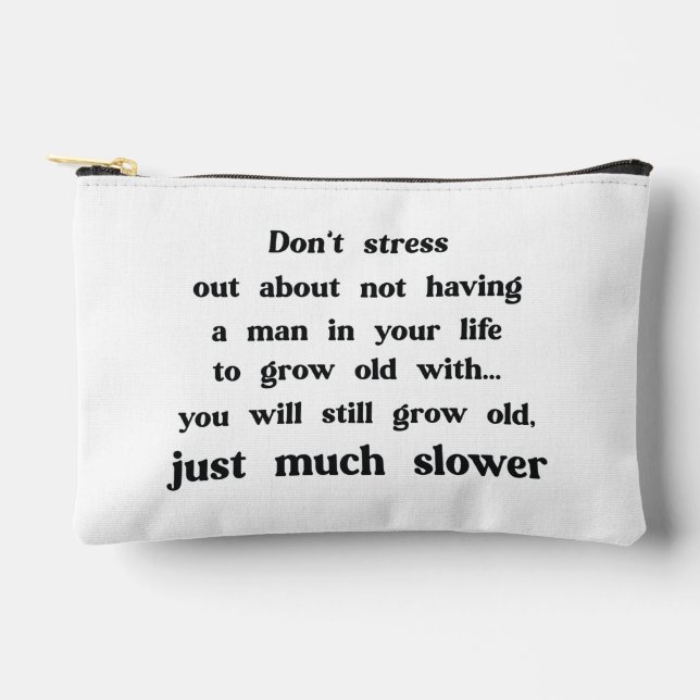 Funny text about women and men. accessory pouch (Front)