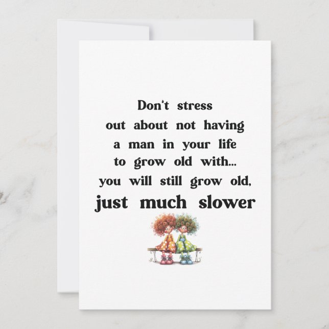 Funny text about women and men card (Front)