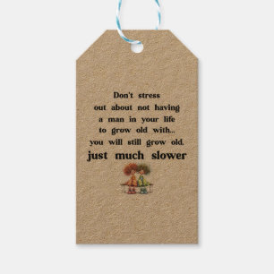 Funny text about women and men gift tags