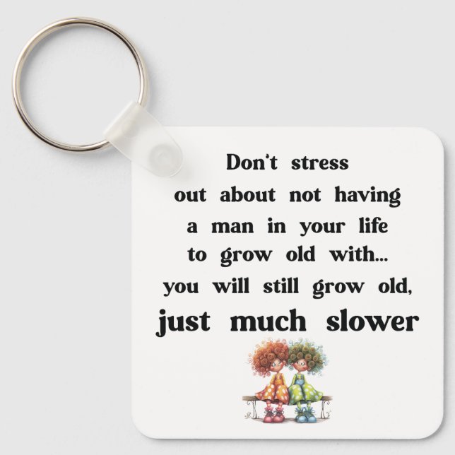 Funny text about women and men keychain (Front)