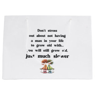 Funny text about women and men large gift bag