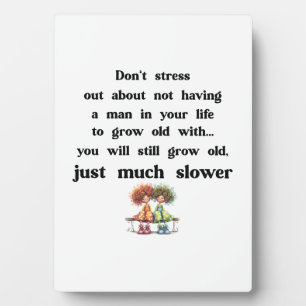 Funny text about women and men plaque