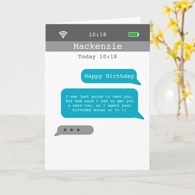 Funny Text Birthday Humour Card (Yellow Flower)