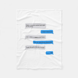 Funny text message fleece blanket