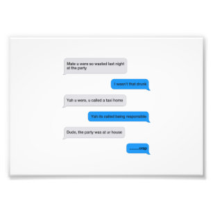 Funny text message photo print