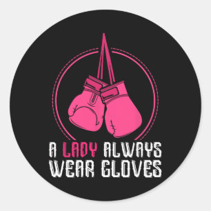Funny Thai Boxing Women Gift Muay Thai Classic Round Sticker