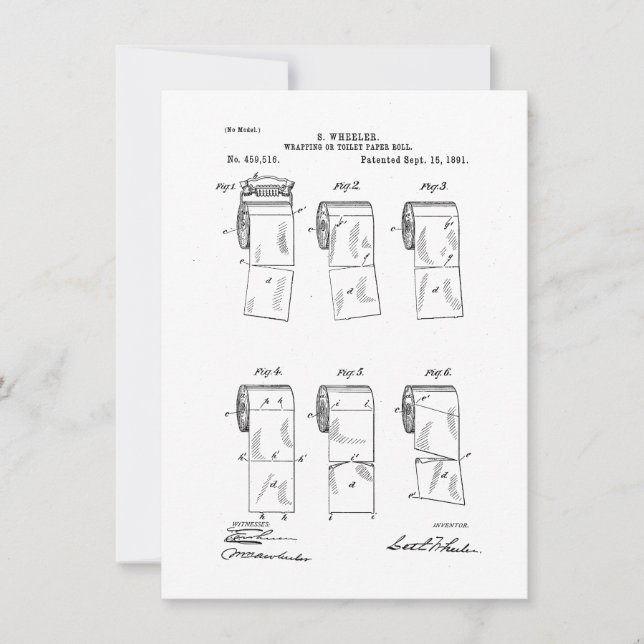 Funny Thank You Card, Toilet Paper Patent (Front)