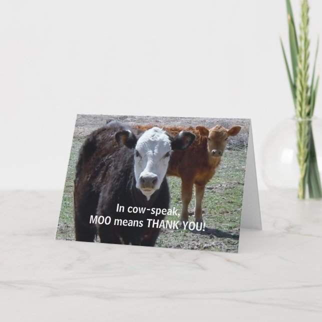 Funny Thank You - Cow Animal Humour - Ranch (Front)