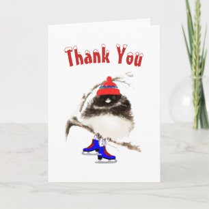 Funny, Thank You, Ice Skating  Sport Bird You Card