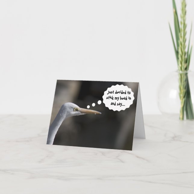 Funny Thank You White Crane Bird Card (Front)
