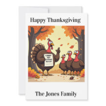 Funny Thankgiving Card -"Turkey Defense"