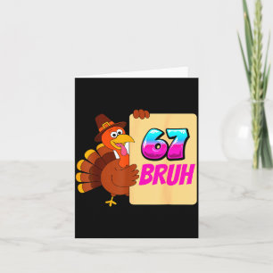 Funny Thanksgiving 67 Baseball Drip Gobble Turkey Card