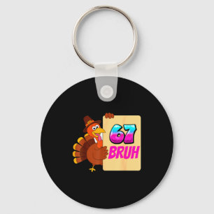 Funny Thanksgiving 67 Baseball Drip Gobble Turkey Keychain