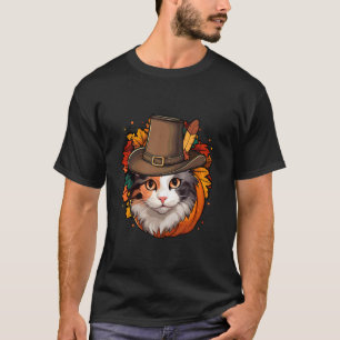 Funny Thanksgiving Calico Cat T-Shirt