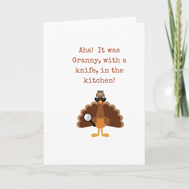 Funny Thanksgiving Card - Clue (Front)