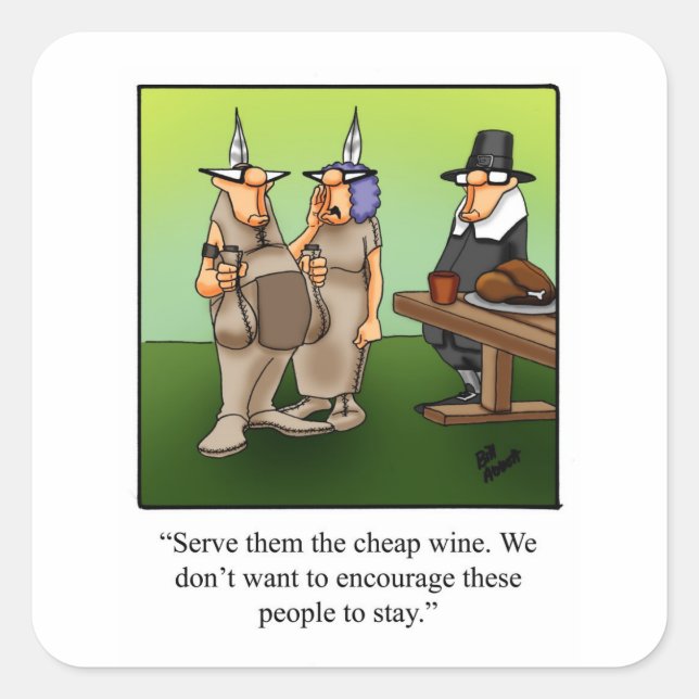 Funny Thanksgiving " Cheap Wine" Stickers (Front)