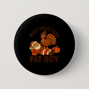 Funny Thanksgiving Christmas Turkey Vs Santa For M 2 Inch Round Button