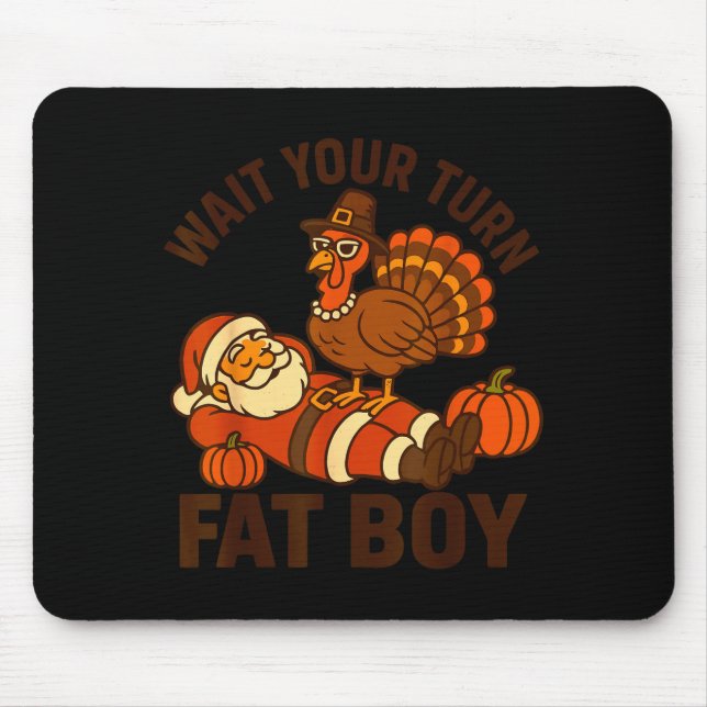 Funny Thanksgiving Christmas Turkey Vs Santa For M Mouse Pad (Front)