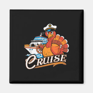 Funny Thanksgiving Cruise Turkey Boat Vacation Tri Magnet