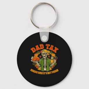 Funny Thanksgiving Dad Tax Skeleton Turkey Day Foo Keychain