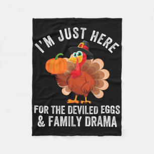 Funny Thanksgiving Deviled Eggs Family Drama - Uni Fleece Blanket