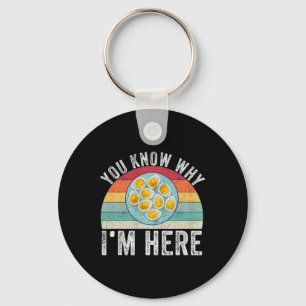 Funny Thanksgiving Deviled Eggs You Know Why I'm H Keychain