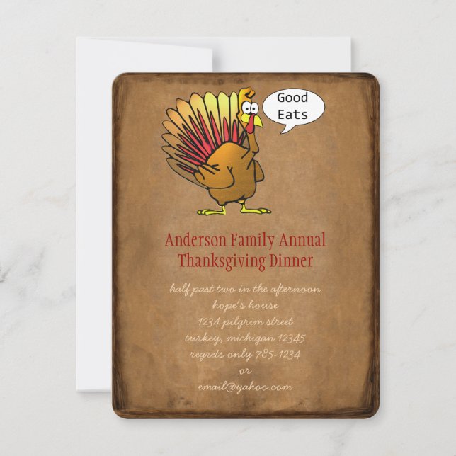 Funny Thanksgiving Dinner Invitation (Front)