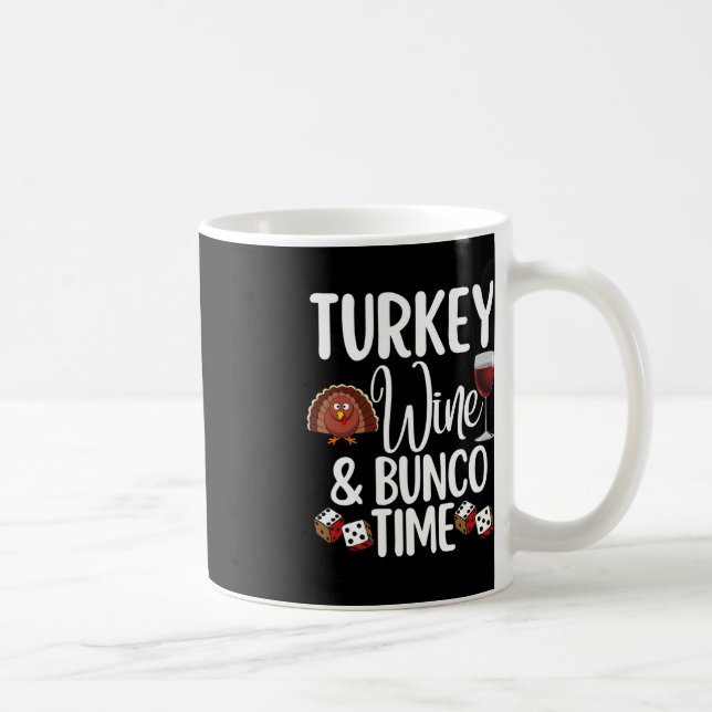 Funny Thanksgiving Fall Humour Turkey Wine and Bun Coffee Mug (Right)