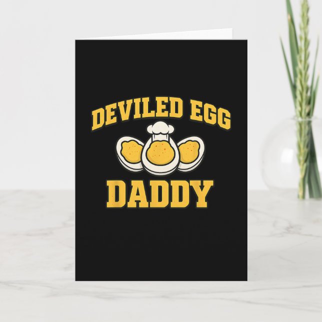 Funny Thanksgiving Fathers Day Retro Deviled Egg D Card (Front)