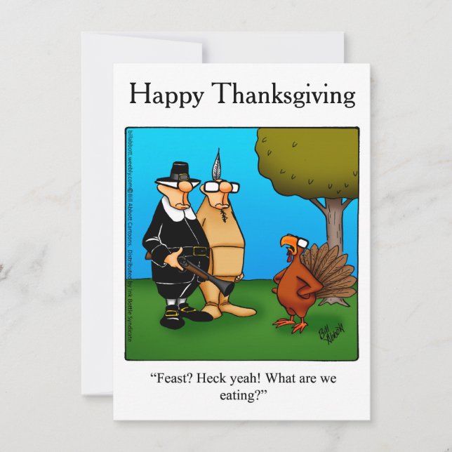 Funny Thanksgiving "Feast Heck Yeah" Invitations (Front)