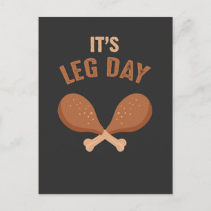 Funny Thanksgiving Fitness Athletes Leg Day Postcard