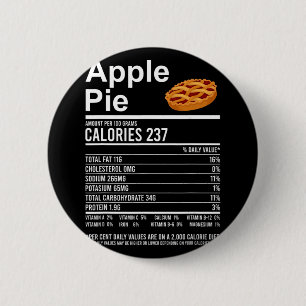 Funny Thanksgiving Food Apparel, Apple Pie Nutriti 2 Inch Round Button