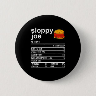 Funny Thanksgiving Food Apparel, Sloppy Joe Nutrit 2 Inch Round Button