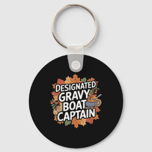 Funny Thanksgiving Food - Gravy Boat Captain Keychain