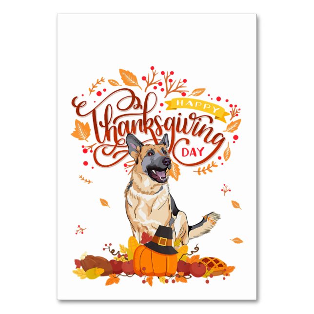 Funny Thanksgiving Gifts  German Shepherd Dog Table Number (Back)