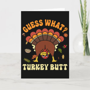 Funny Thanksgiving Guess What Turkey Butt Couples  Card