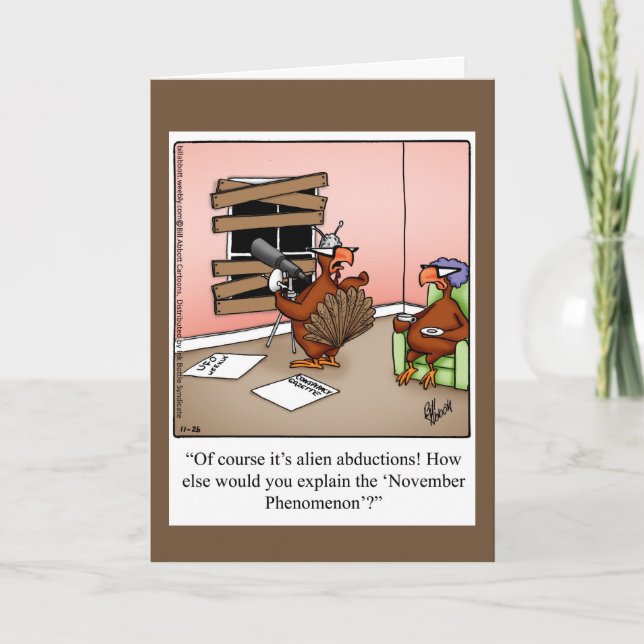 Funny Thanksgiving Humor Greeting Card (Front)