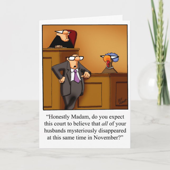 Funny Thanksgiving humor Greeting Card (Front)