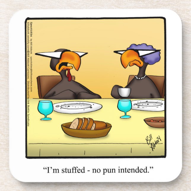 Funny Thanksgiving Humour Coaster Gift (Front)
