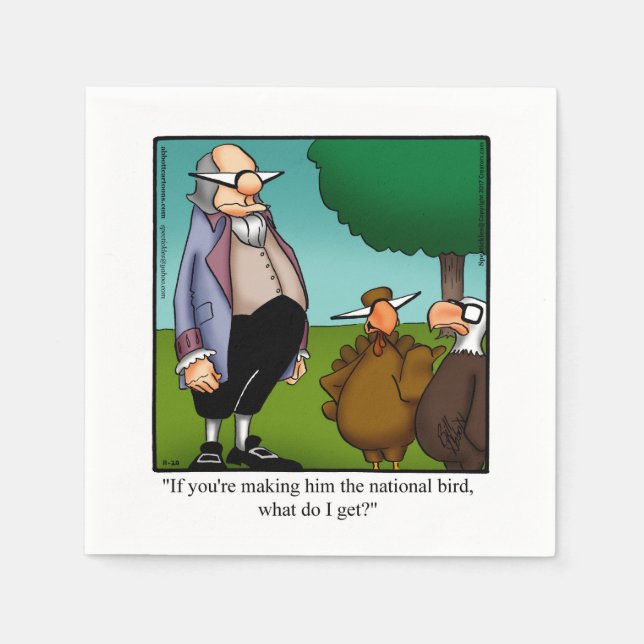 Funny Thanksgiving Humour Cocktail Party Napkins (Front)